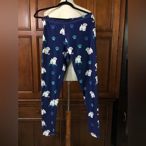 Brave New Look Women’s Size Large Thermal Type Layer Blue W Adorable Dogs Lknw.